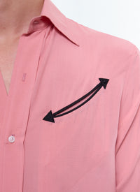 Western shirt with swallow collar - Salmon
