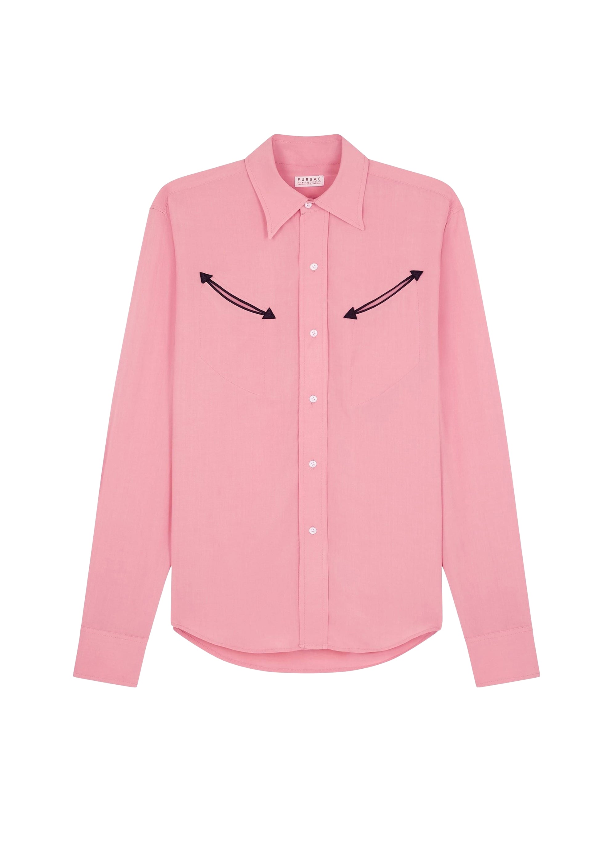 Western shirt with swallow collar - Salmon