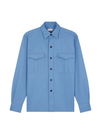 Surchemise à col hirondelle - Bleu Gris