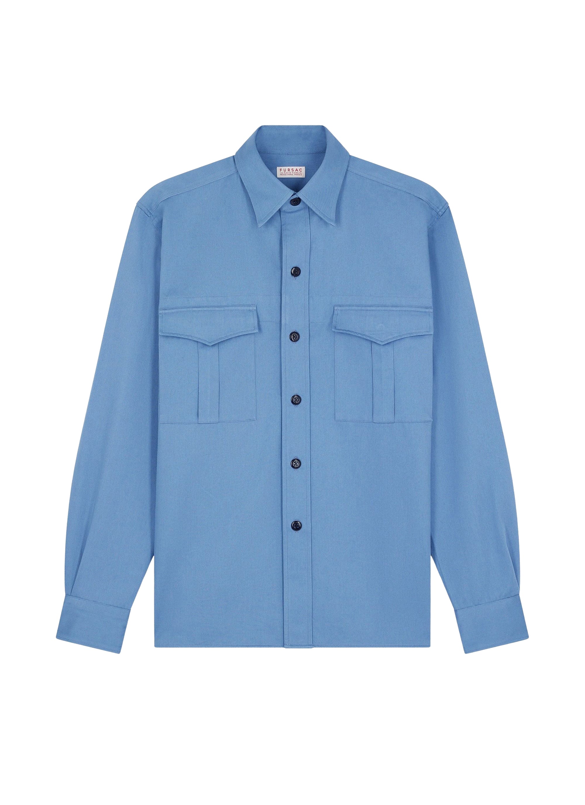 Surchemise à col hirondelle - Bleu Gris