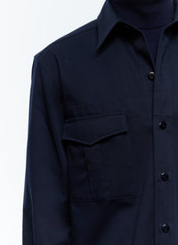 Surchemise à col hirondelle - Bleu Marine