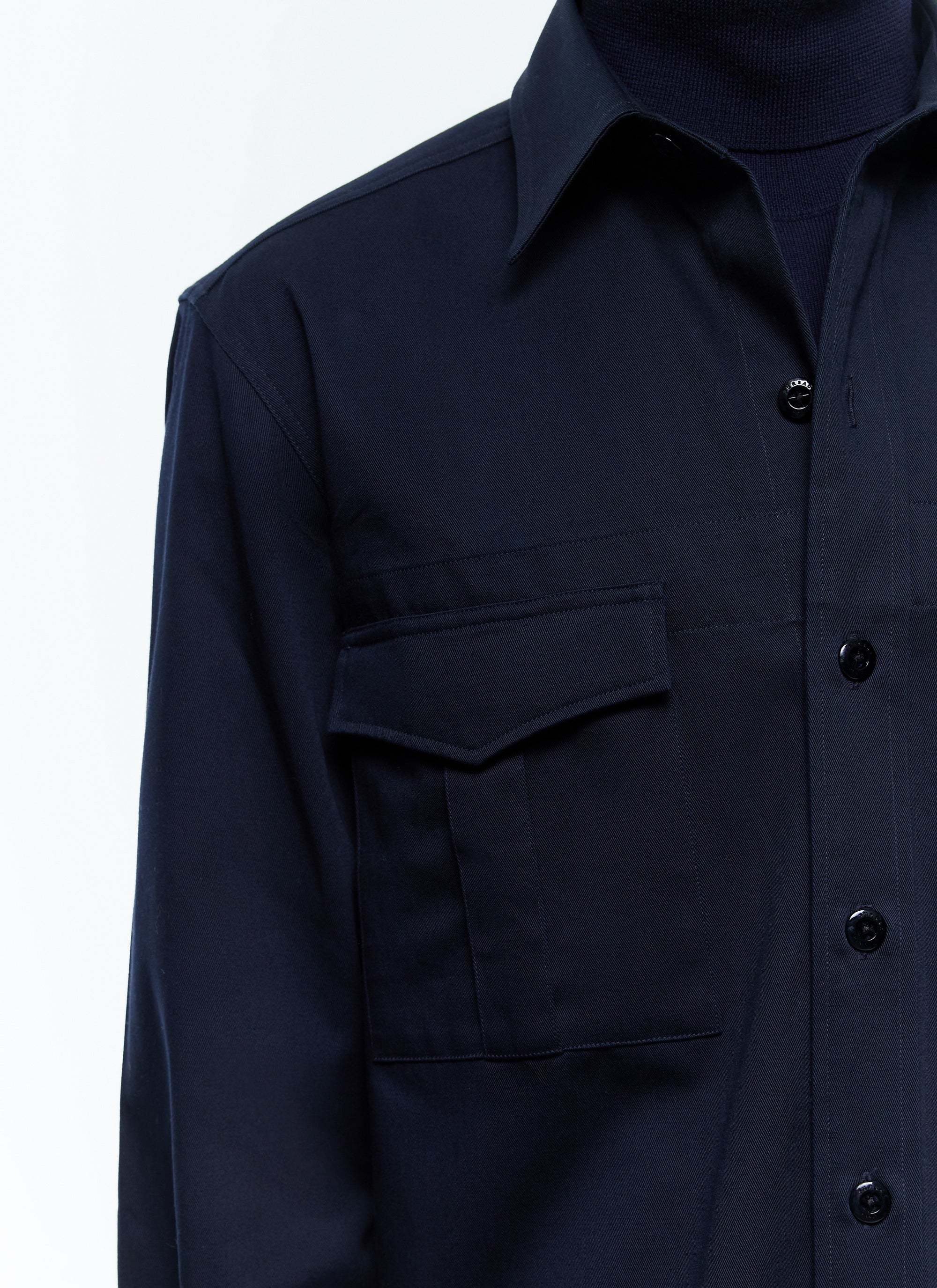 Surchemise à col hirondelle - Bleu Marine