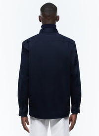 Surchemise à col hirondelle - Bleu Marine