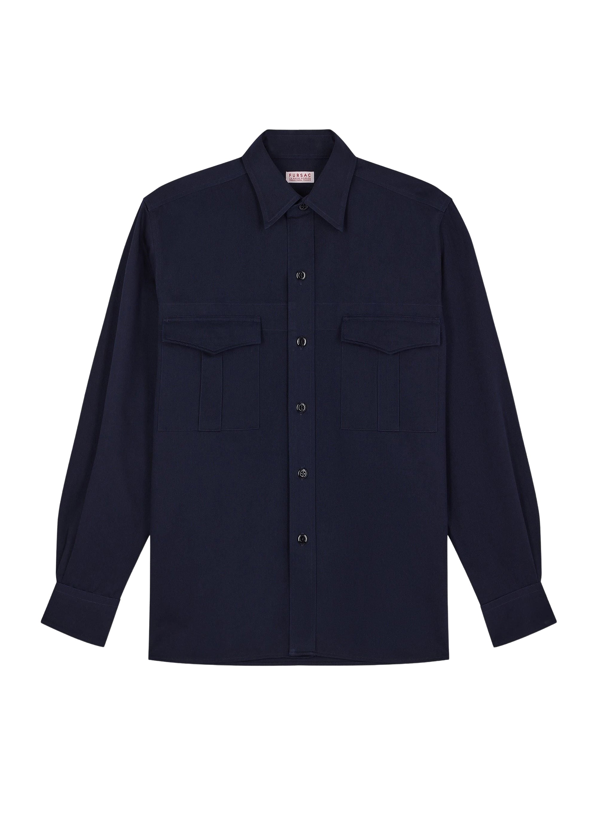 Surchemise à col hirondelle - Bleu Marine