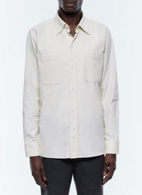 Chemise en velours côtelé - Écru