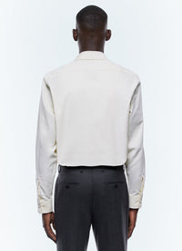 Chemise en velours côtelé - Écru