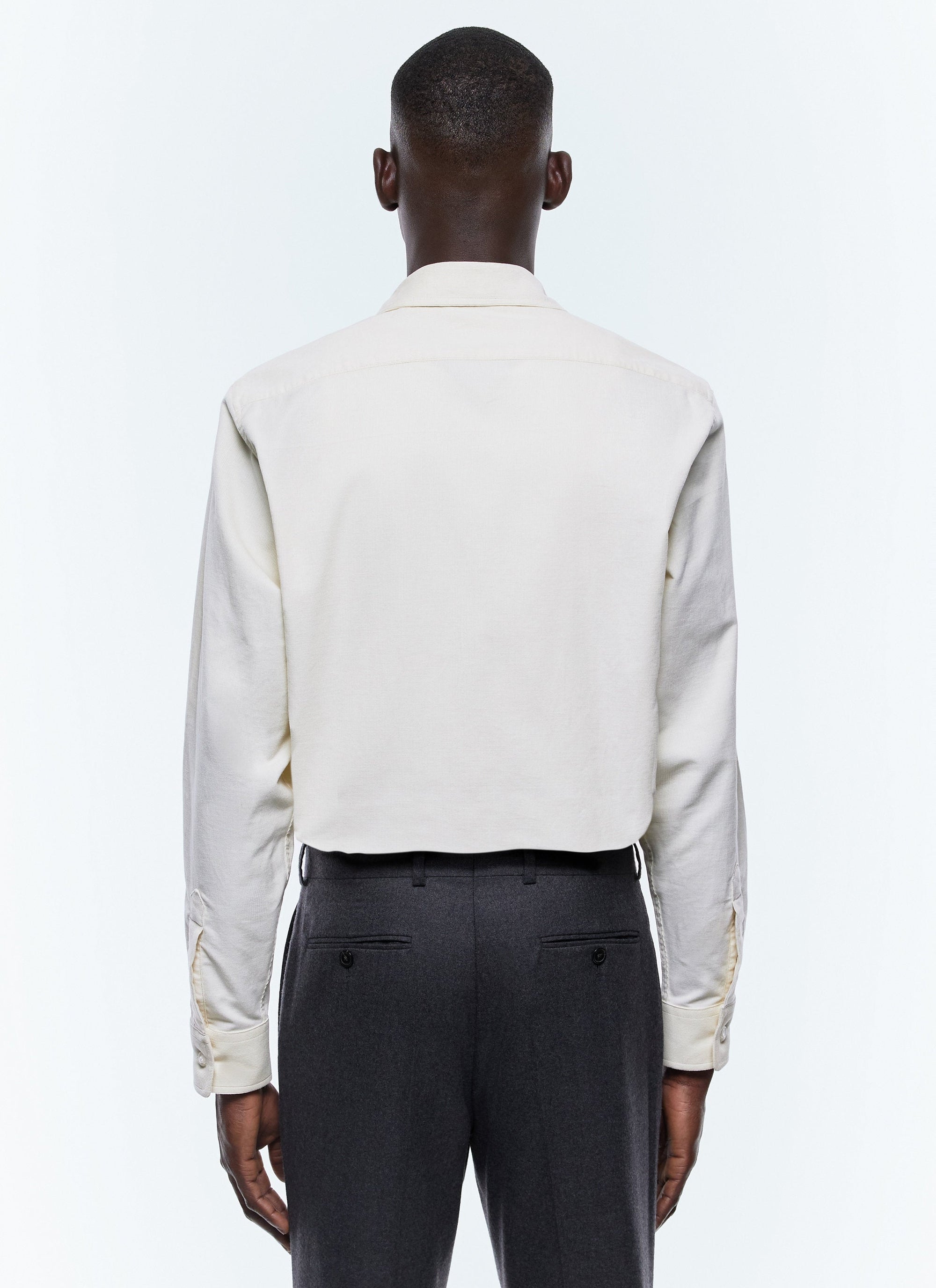 Chemise en velours côtelé - Écru