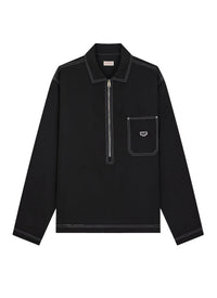 Veste à col droit zippé - Noir