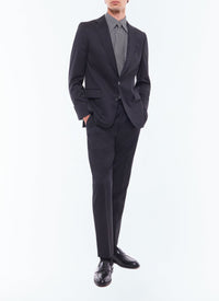 Chemise col hirondelle à pois - Noir