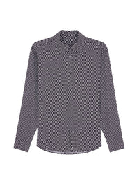 Chemise col hirondelle à pois - Noir