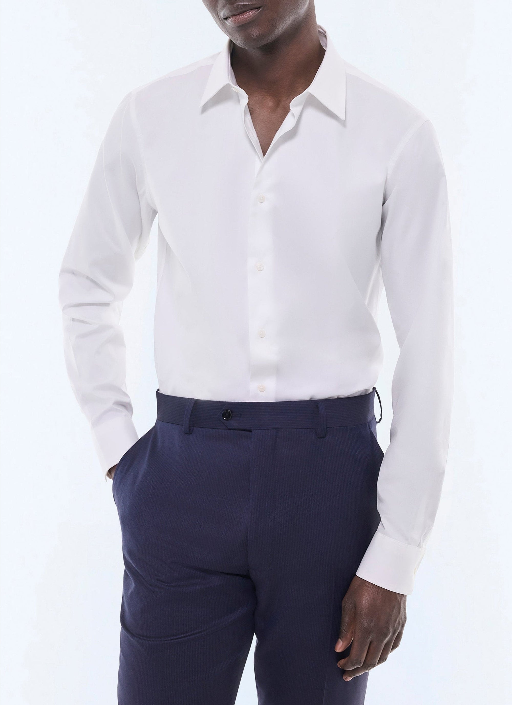 Chemise à poignets biseautés - Blanc