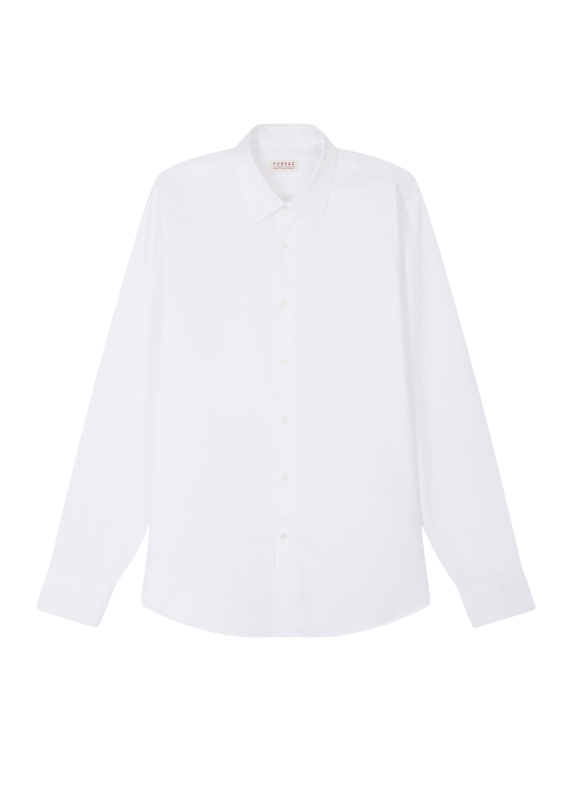 Chemise unie en coton - Blanc