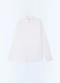 Chemise unie en coton - Blanc
