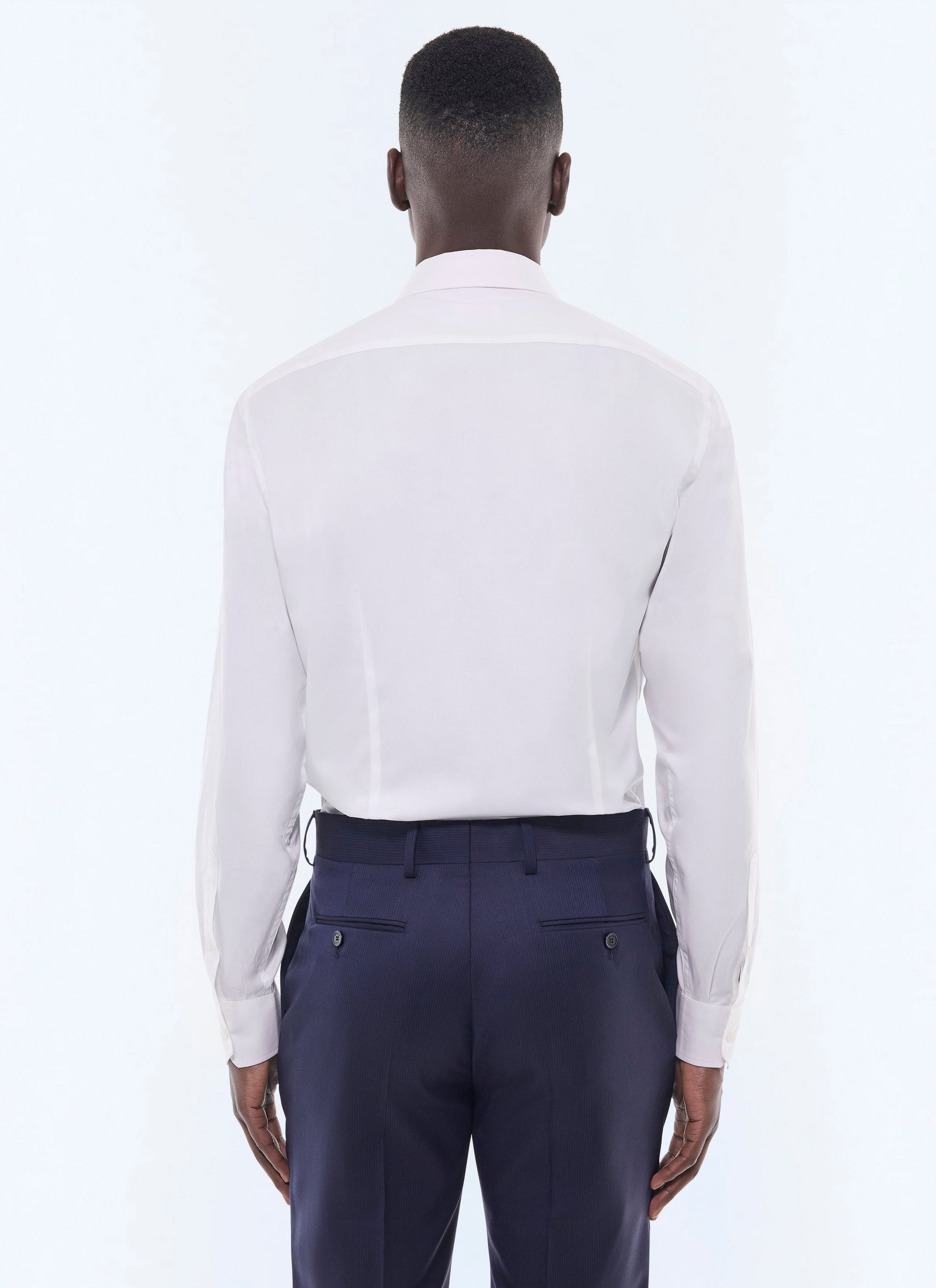 Chemise unie en coton - Blanc