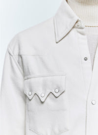 Surchemise Western à col hirondelle - Écru