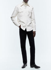 Surchemise Western à col hirondelle - Écru