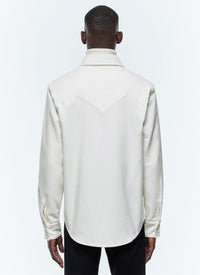 Surchemise Western à col hirondelle - Écru