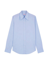 Chemise en coton et col pointu - Ciel
