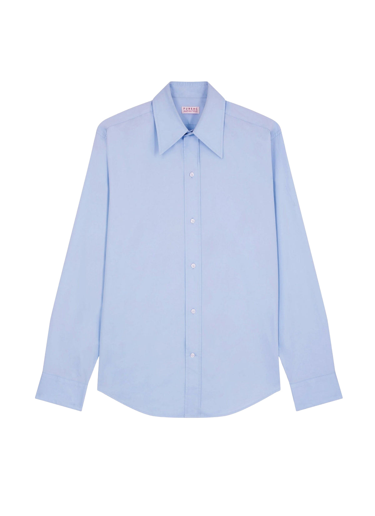 Chemise en coton et col pointu - Ciel