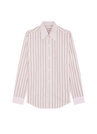 Striped cotton shirt with a pointed collar - Bordeaux