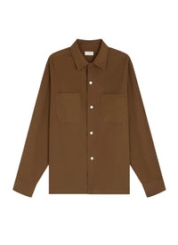 Viscose shirt with a shark-collar - Brown