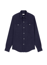 Cotton flannel shirt - Navy