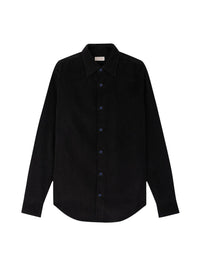 Corduroy shirt with pockets - Black