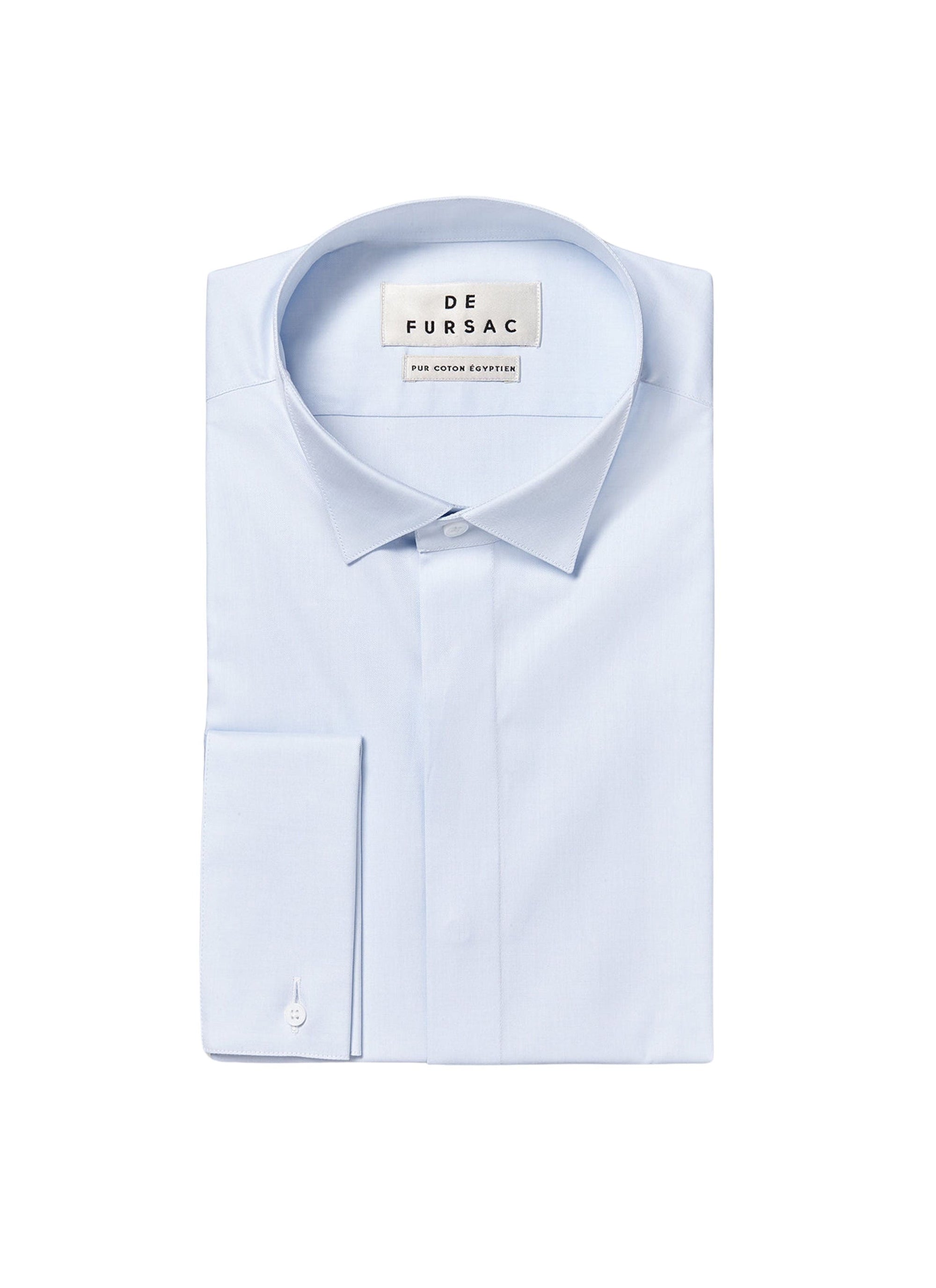 Plain cotton twill shirt - Ciel