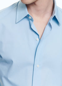 Cotton poplin shirt - Light blue