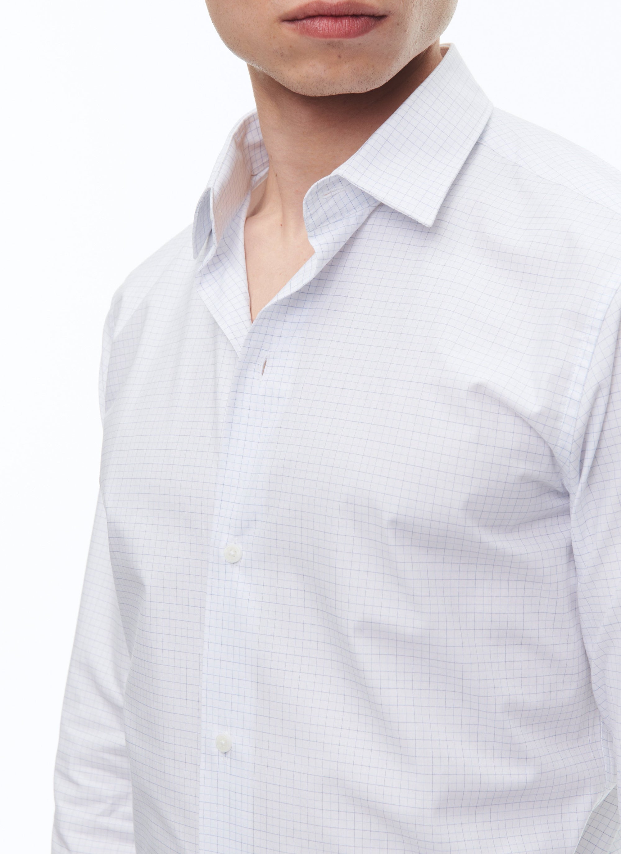 Chemise à petits carreaux - Ciel