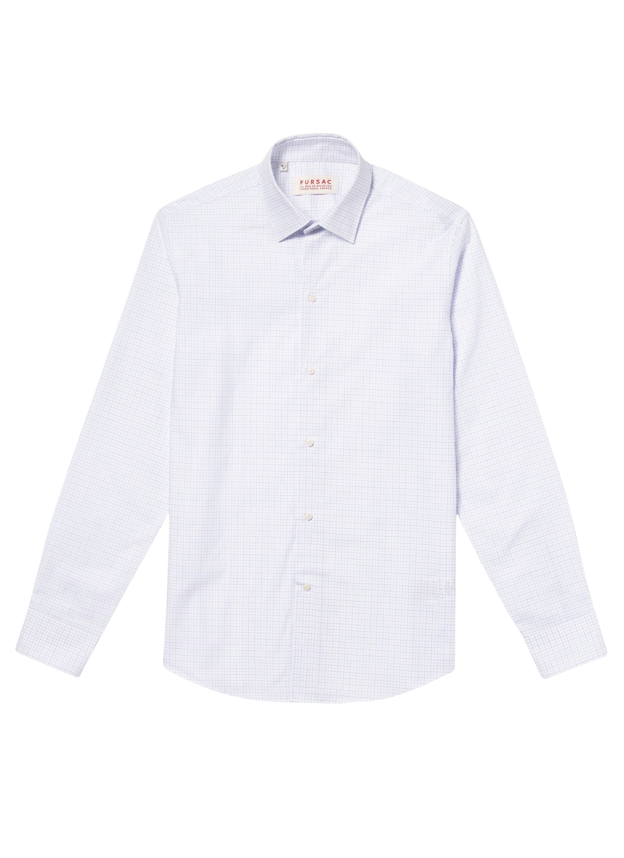 Chemise à petits carreaux - Ciel