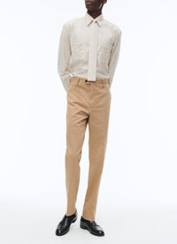 French-collar overshirt - Natural