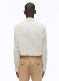 French-collar overshirt - Natural