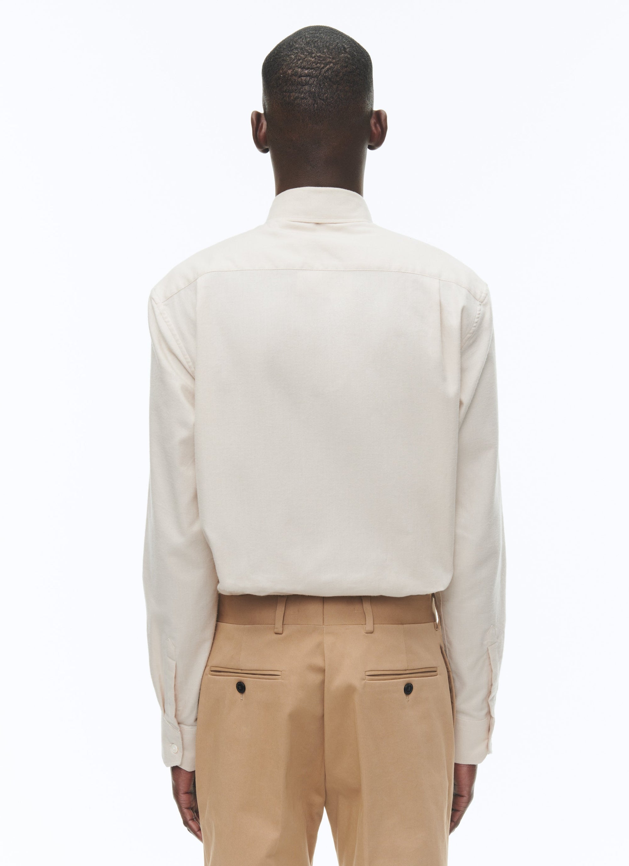 French-collar overshirt - Natural