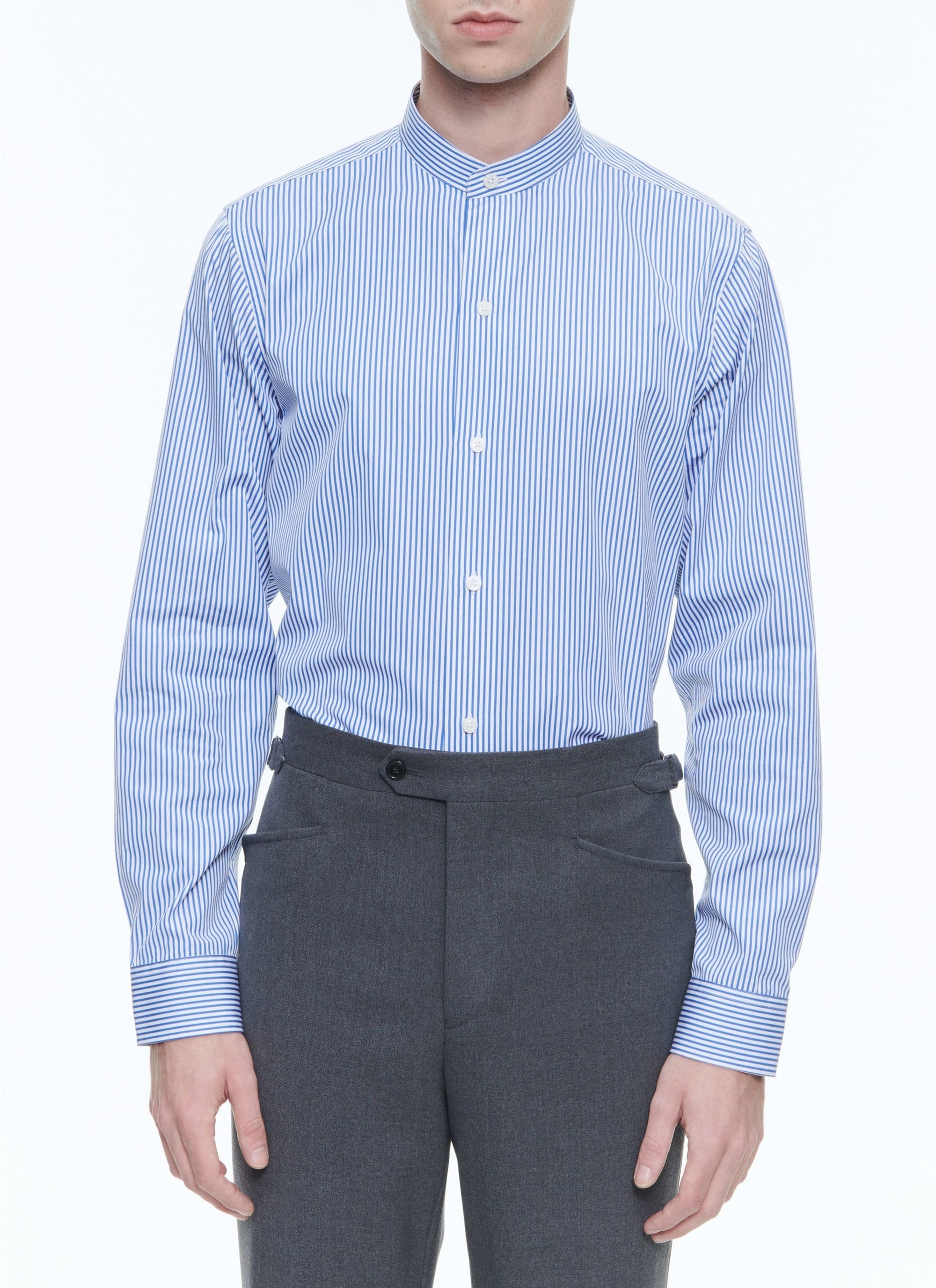 Chemise à rayures boutonnée - Bleu Roi