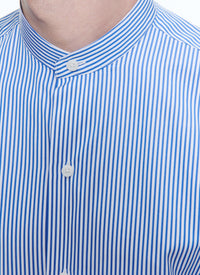 Chemise à rayures boutonnée - Bleu Roi