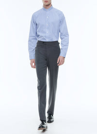 Chemise à rayures boutonnée - Bleu Roi