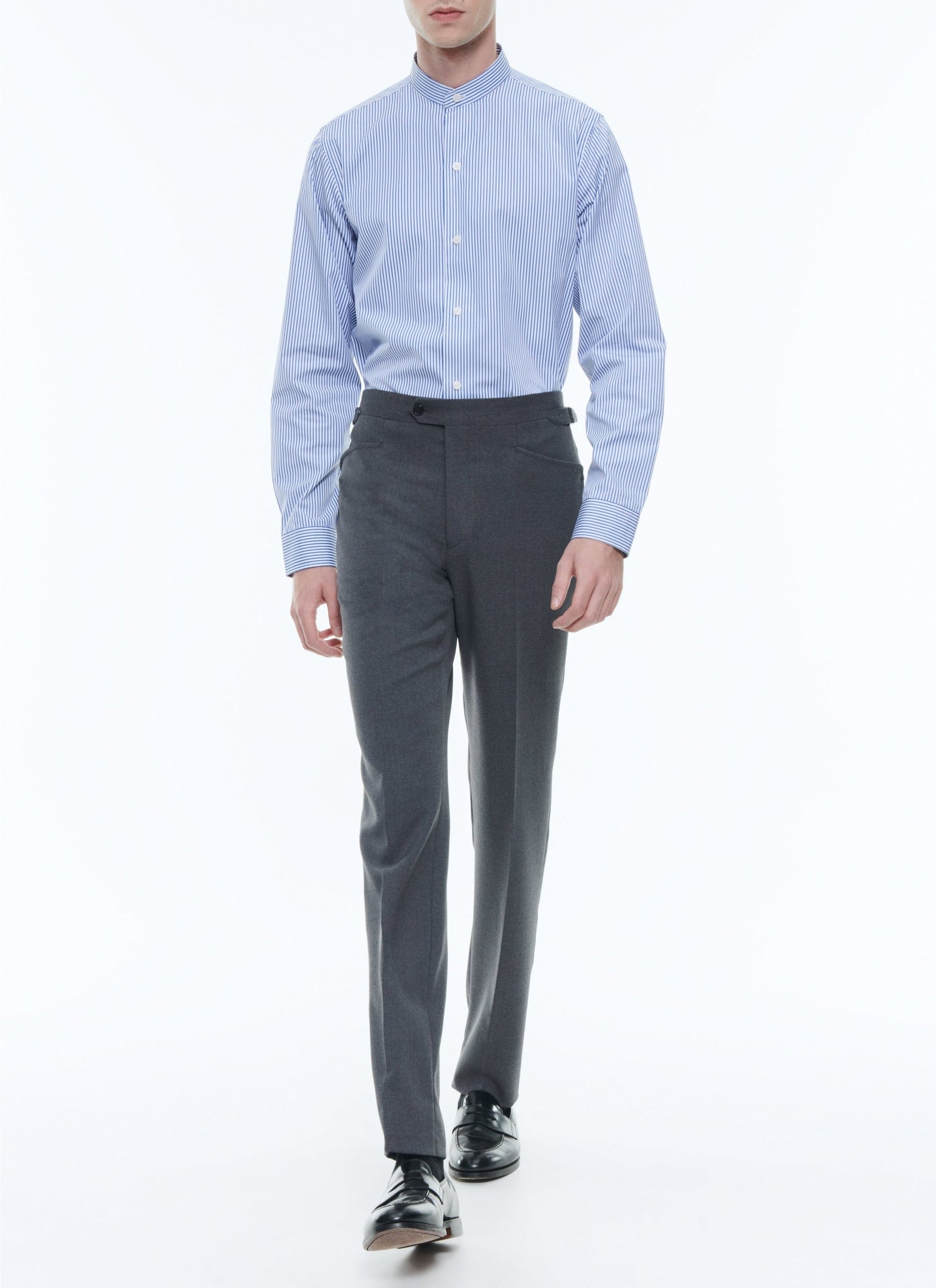 Chemise à rayures boutonnée - Bleu Roi