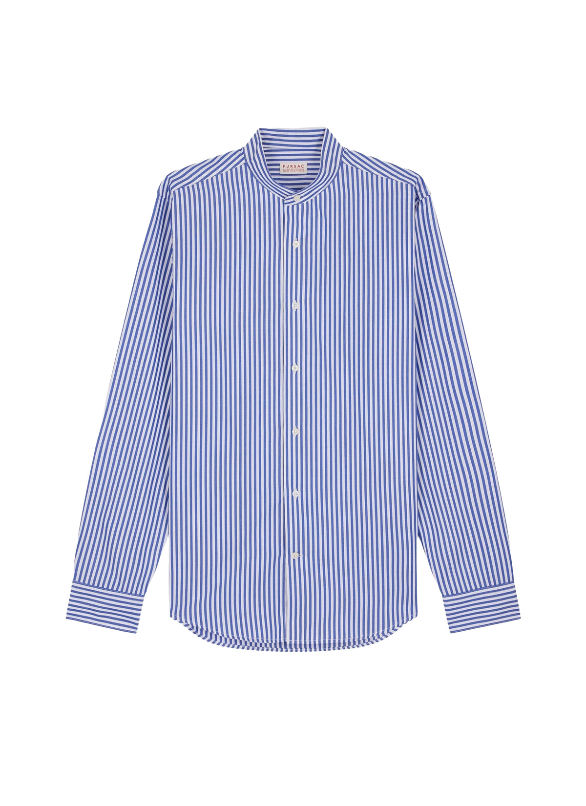Chemise col à rayures en coton - Bleu de France