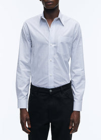Straight-cut swallow-neck shirt - Ecru White