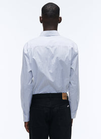 Straight-cut swallow-neck shirt - Ecru White