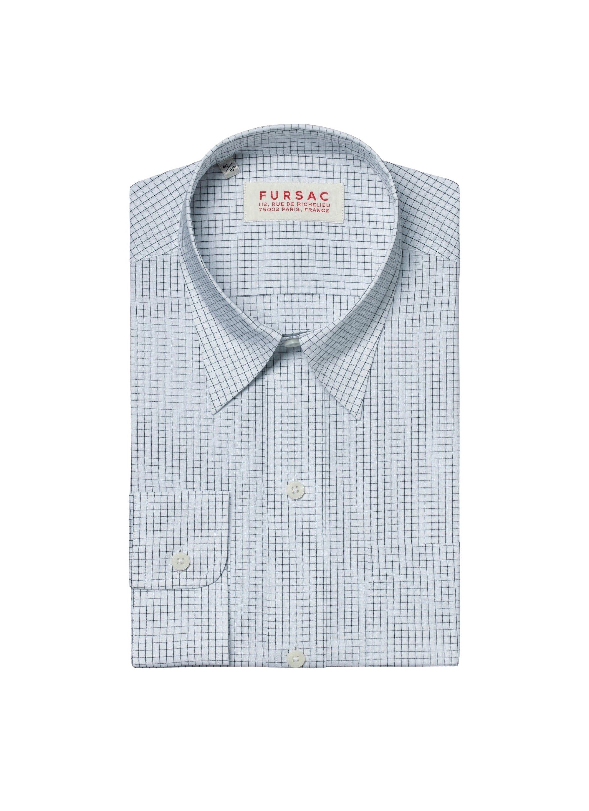 Straight-cut swallow-neck shirt - Ecru White