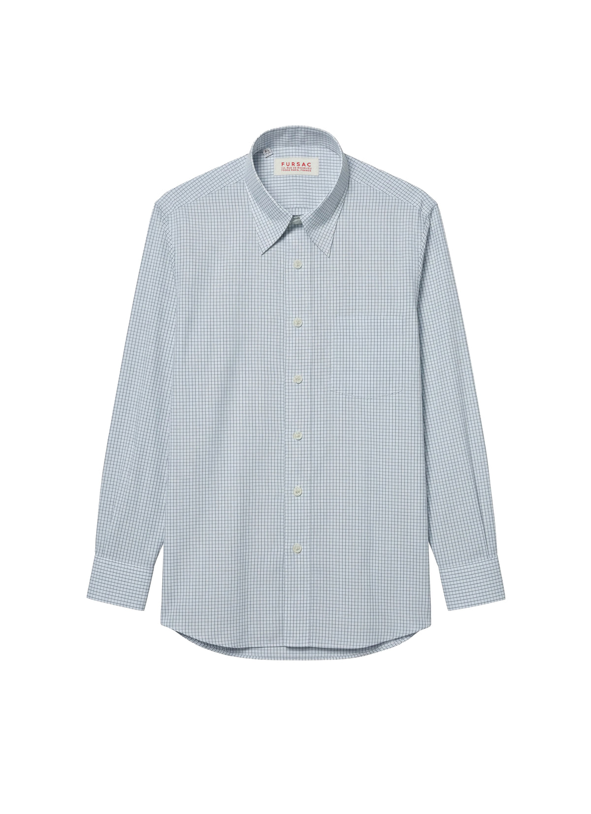 Chemise à col hirondelle coupe droite en coton - Écru