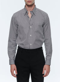 Chemise droite à col hirondelle - Noir