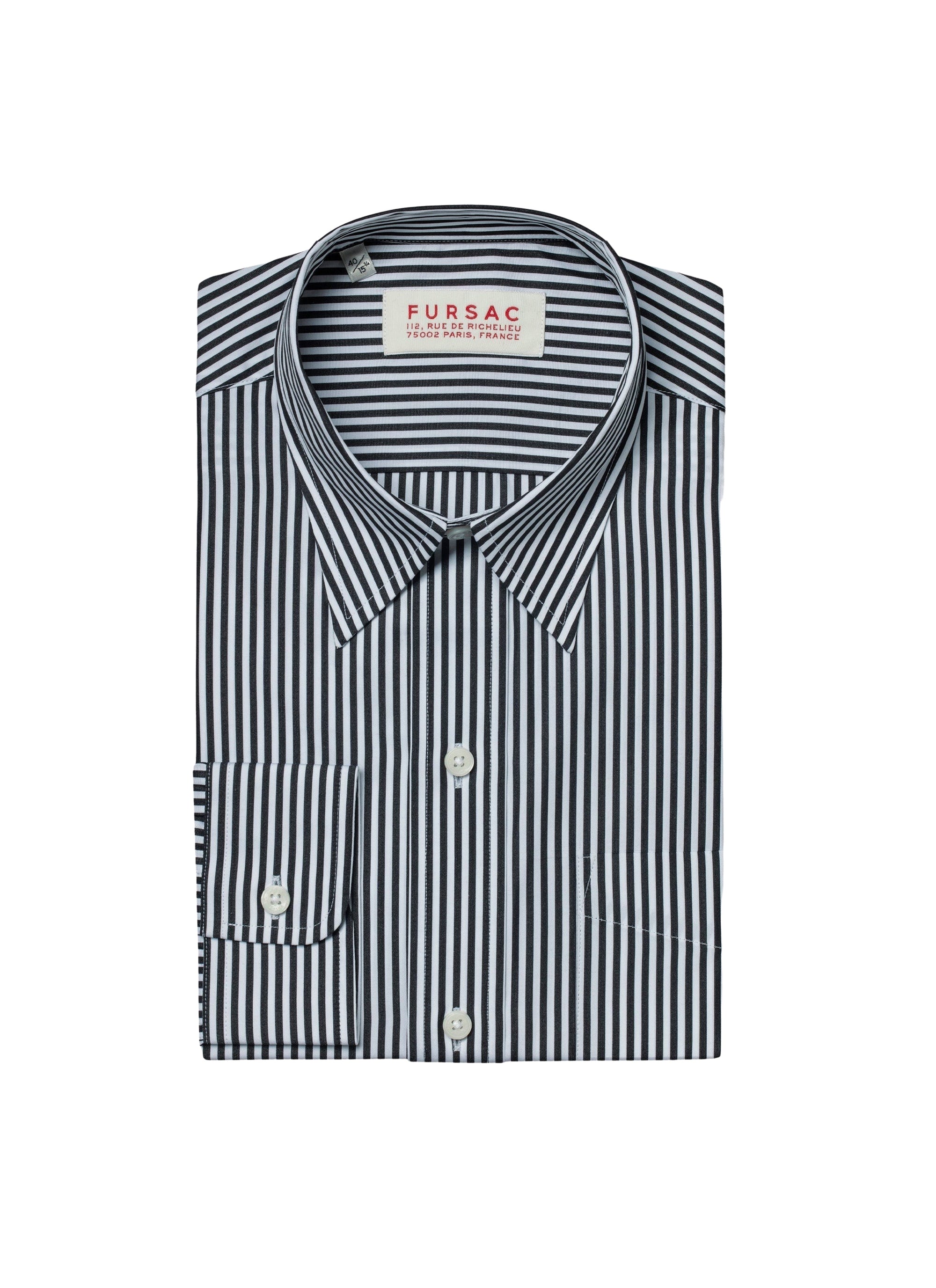 Chemise droite à col hirondelle - Noir