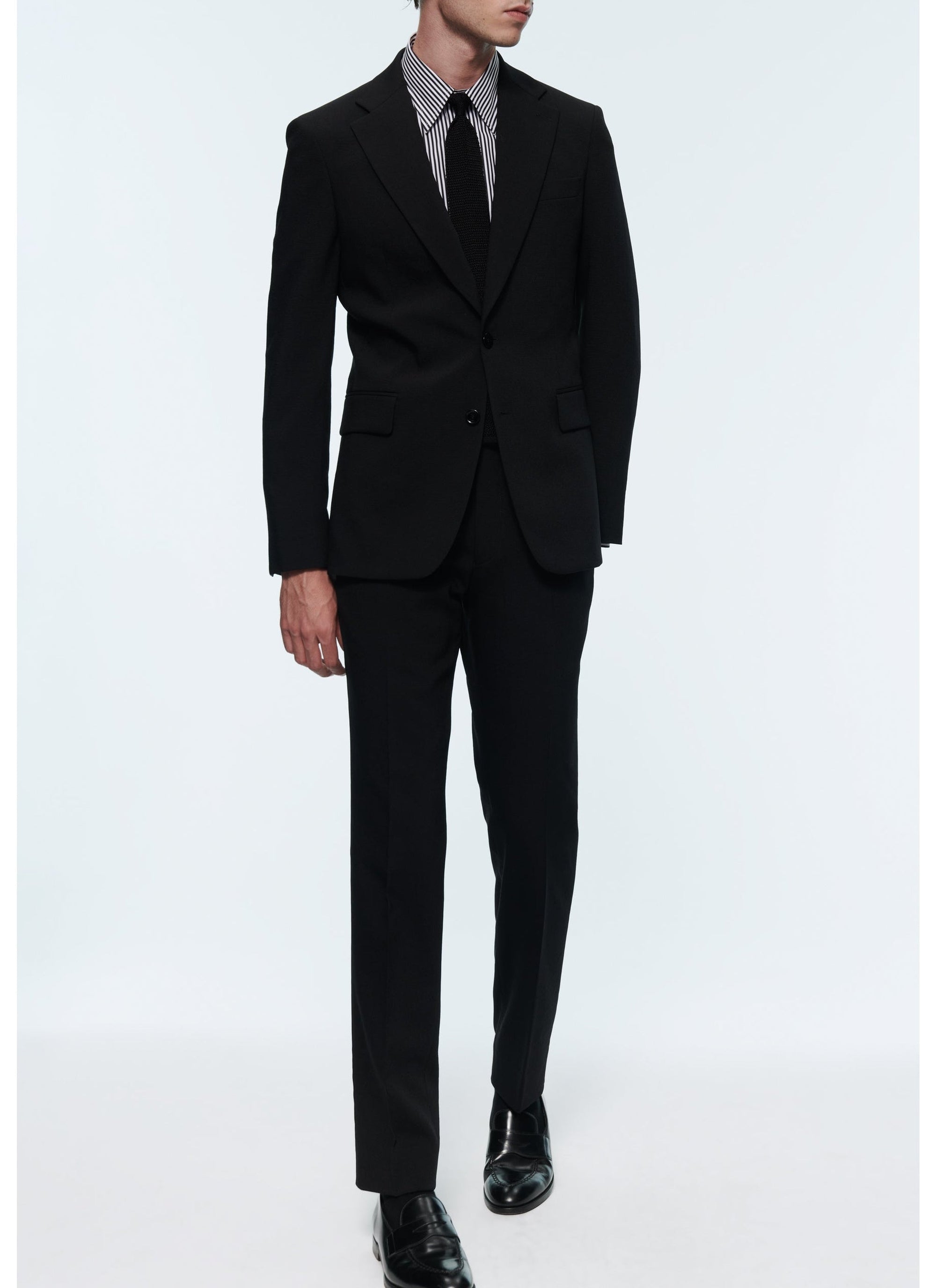 Chemise droite à col hirondelle - Noir