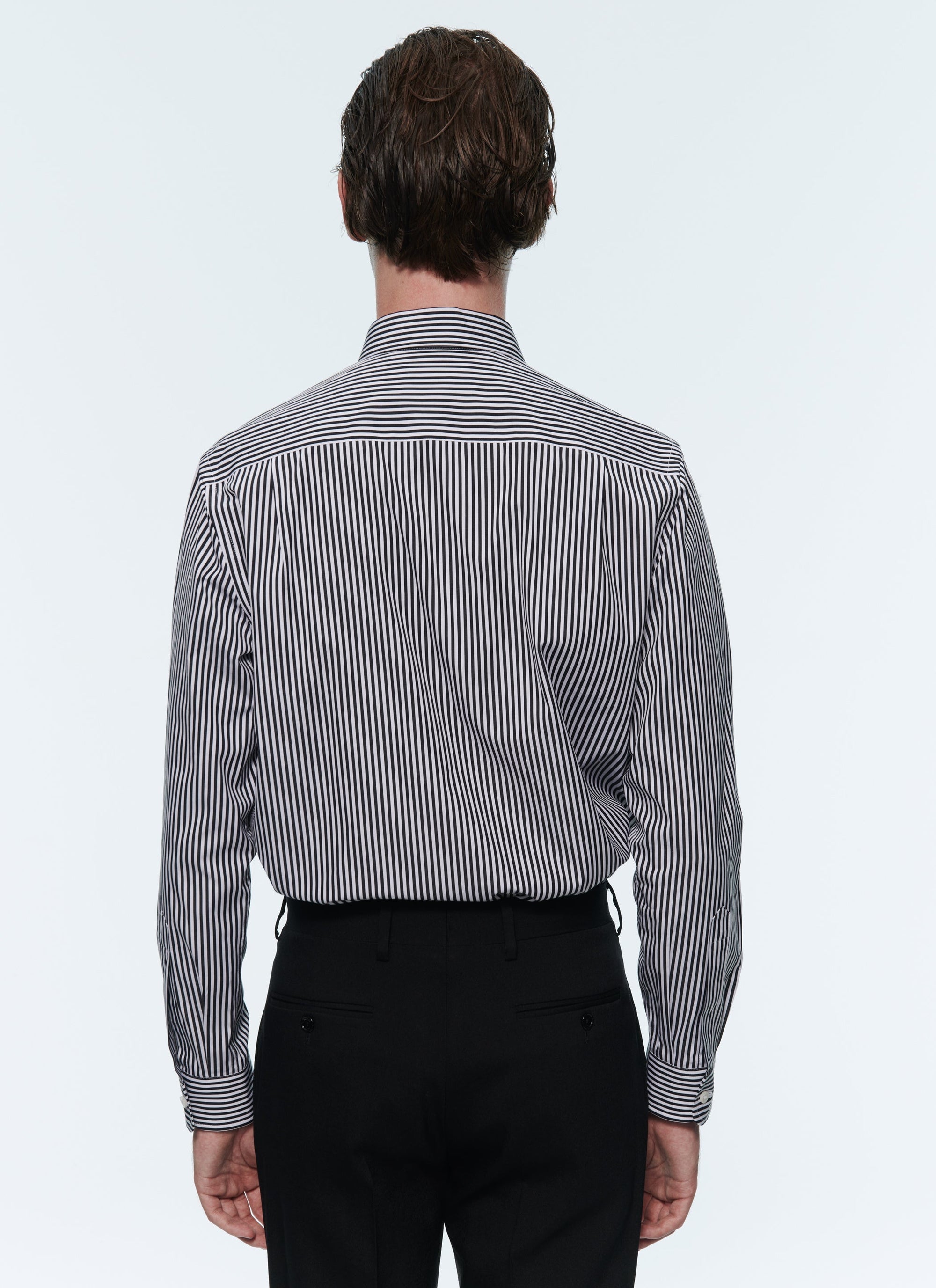 Chemise droite à col hirondelle - Noir