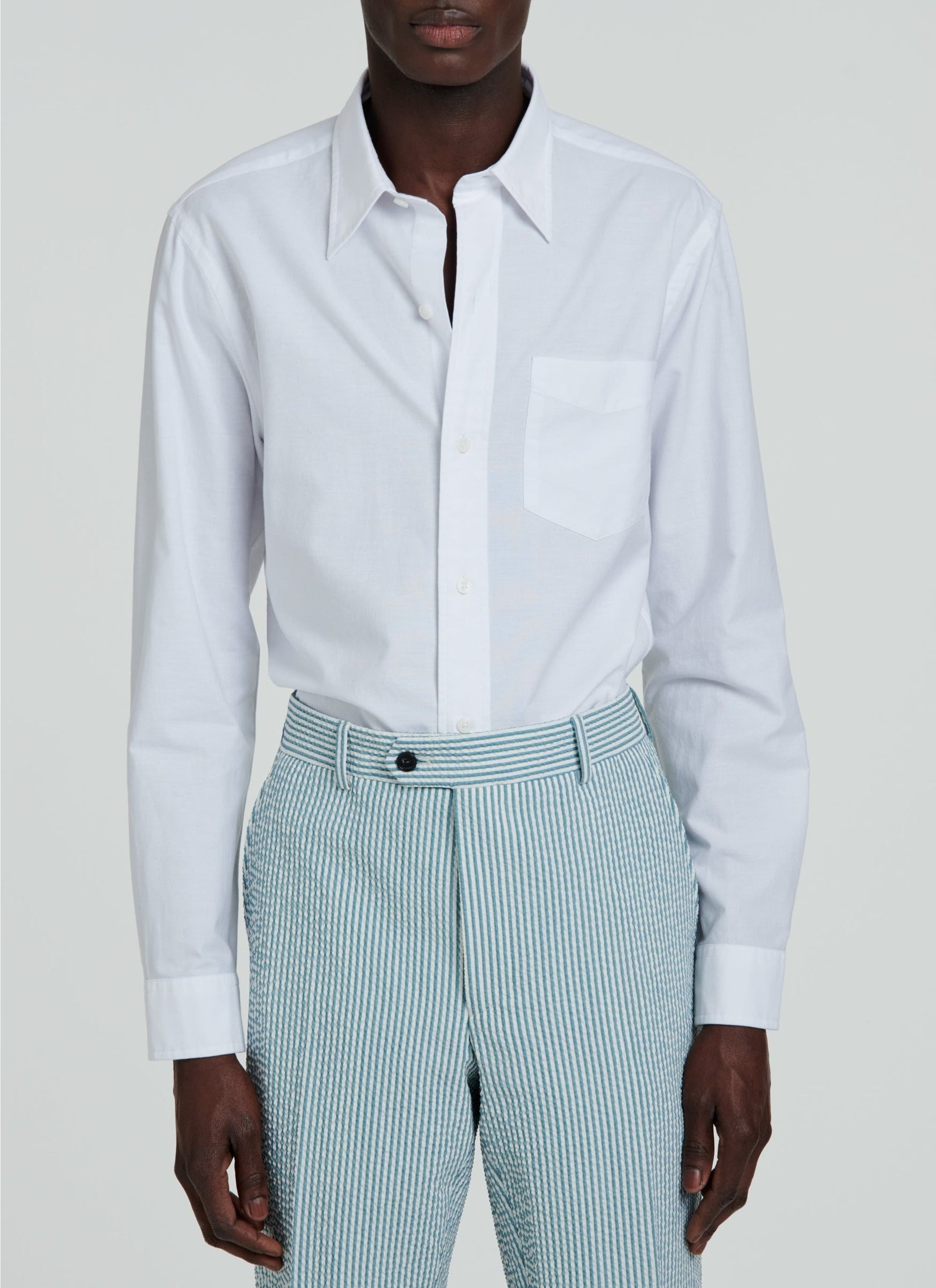 Swallow-neck shirt - White