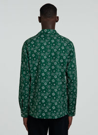 Bandana print shirt in cotton poplin - Bottle Green