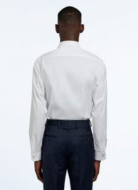 Fitted shirt with stand-up collar - White